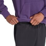 Mens adidas Essentials 3-Stripes Fleece Sweatshirt Purple JX0740 - Image 6
