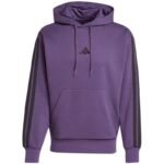 Mens adidas Essentials 3-Stripes Fleece Sweatshirt Purple JX0740 - Image 8