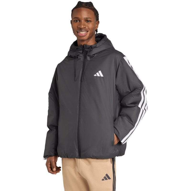 lupin-wear-ca-men-s-adidas-essentials-climawarm-3-stripes-insulated-hooded-jacket-black-jm4042-1617735 Mens adidas Essentials Climawarm 3-Stripes Insulated Hooded Jacket Black JM4042 - Image 1