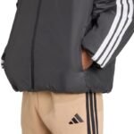 Mens adidas Essentials Climawarm 3-Stripes Insulated Hooded Jacket Black JM4042 - Image 5