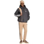 Mens adidas Essentials Climawarm 3-Stripes Insulated Hooded Jacket Black JM4042 - Image 6