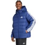 Mens adidas Essentials CLIMAWARM 3-Stripes Jacket Blue JX7771 - Image 4