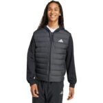Mens adidas Essentials Climawarm Hybrid Down Hooded Jacket Black KA5251