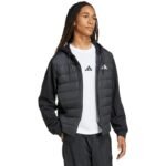 Mens adidas Essentials Climawarm Hybrid Down Hooded Jacket Black KA5251 - Image 4