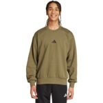 Mens adidas Essentials Feelcozy Fleece Sweatshirt Olive KD5149