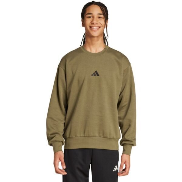 Mens adidas Essentials Feelcozy Fleece Sweatshirt Olive KD5149