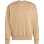 Mens adidas Essentials Loose Fit 3 Bar Logo Beige Sweatshirt JX5668 - Image 2