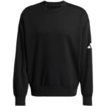Mens adidas Essentials Loose Fit 3 Bar Logo Sweatshirt Black JF3542 - Image 2