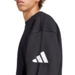 Mens adidas Essentials Loose Fit 3 Bar Logo Sweatshirt Black JF3542 - Image 5