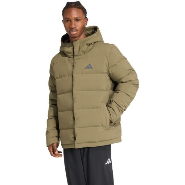 Mens adidas Helionic Climawarm Hoodie Jacket Olive JX0580
