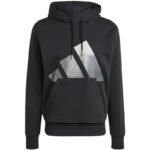 Mens adidas Holiday 3S Hoodie Black JM1698 - Image 2