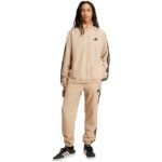 Mens adidas Sportswear Basic 3-Stripes Woven Tracksuit Beige JX3149