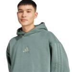 Mens adidas sweatshirt A SZN W FL HD green JL6538 - Image 5