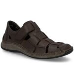 Mens leather openwork brown shoes Rieker 05281-25
