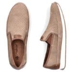 Mens leather openwork moccasins brown Rieker 11955-64 - Image 4