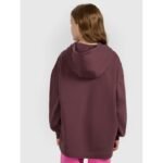 Oversized sweatshirt with hood, unzipped, for girls, 4F 4FJRAW25TSWSF2429-51S - Image 2