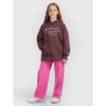 Oversized sweatshirt with hood, unzipped, for girls, 4F 4FJRAW25TSWSF2429-51S - Image 5