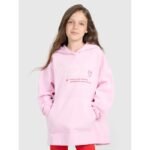 Oversized sweatshirt with hood, unzipped, for girls, 4F 4FJRAW25TSWSF2429-56S