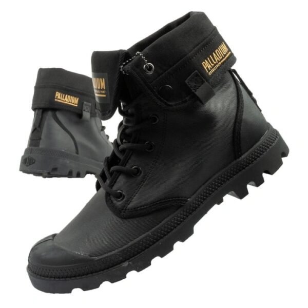 Palladium Womens Baggy Coated High Top Sneakers Fashionable Black