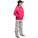 Puma ESS Centered Cat Logo Relaxed Hoodie for Kids Fuchsia 692973 59 - Image 5