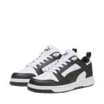 Puma Rebound V6 Lo Mid kids shoes white and black 393833 01 - Image 2