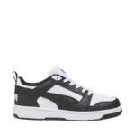 Puma Rebound V6 Lo Mid kids shoes white and black 393833 01