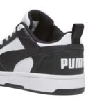 Puma Rebound V6 Lo Mid kids shoes white and black 393833 01 - Image 3