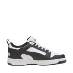 Puma Rebound V6 Lo Mid kids shoes white and black 393833 01 - Image 5