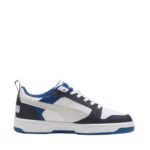 Puma Rebound V6 Lo Mid kids shoes white and blue 393833 28 - Image 5