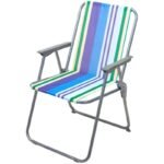 REDCLIFFS FOLDING CHAIR WITH ARMRESTS, BLUE STRIPES - Image 2