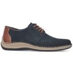 Rieker 05226-14 navy blue openwork leather shoes - Image 2
