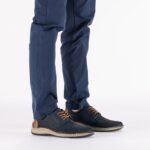 Rieker 05226-14 navy blue openwork leather shoes - Image 5