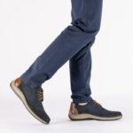 Rieker 05226-14 navy blue openwork leather shoes - Image 6