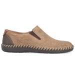 Rieker B2460-25 mens leather slip-on shoes, beige - Image 2