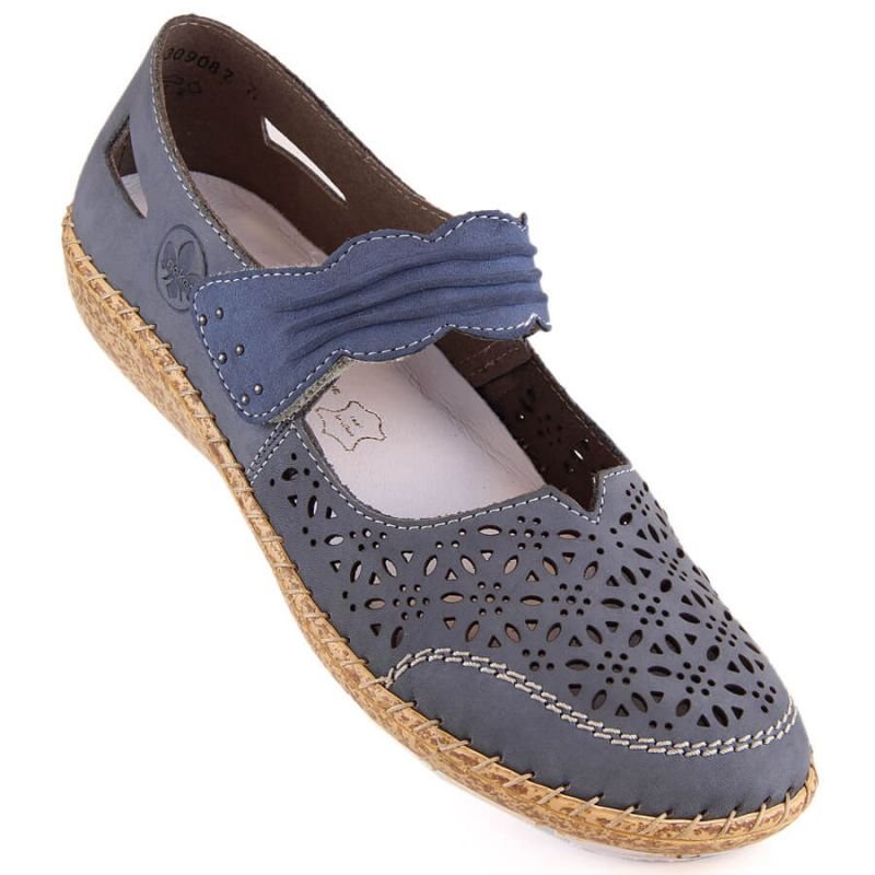 lupin-wear-ca-rieker-w-rkr648-blue-openwork-leather-shoes-1071217 Rieker W RKR648 blue openwork leather shoes - Image 1