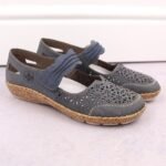 Rieker W RKR648 blue openwork leather shoes - Image 5