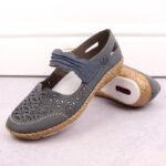 Rieker W RKR648 blue openwork leather shoes - Image 7