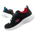 Skechers Bounder childrens sports shoes with Velcro, lightweight, fashionable black