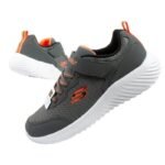 Skechers Bounder childrens sports shoes with Velcro, lightweight, fashionable gray