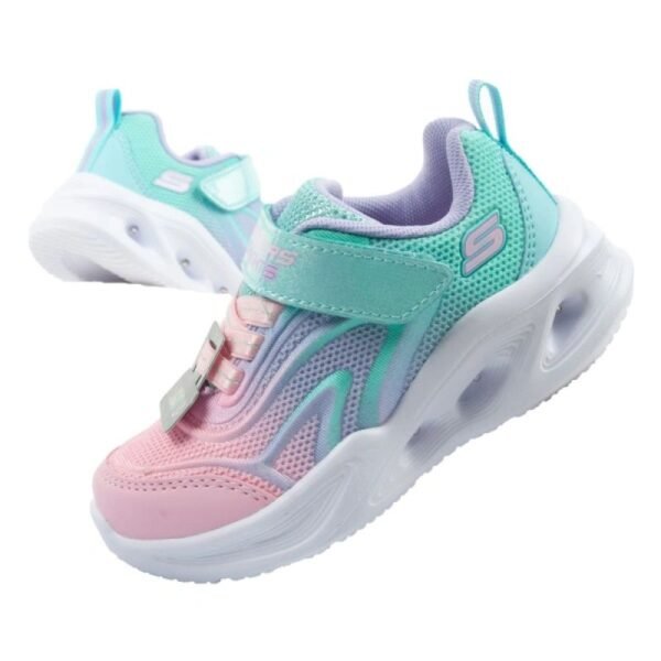 Skechers Color Breeze LED Childrens Sports Shoes for Girls Turquoise