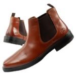 Skechers mens shoes Chelsea boots Miller-Boris elegant leather brown