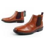 Skechers mens shoes Chelsea boots Miller-Boris elegant leather brown - Image 8
