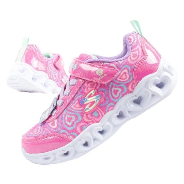 Skechers S Lighs-Heart comfortable LED sports shoes for girls