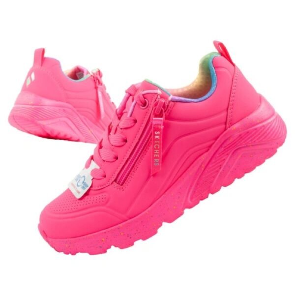 Skechers Uno Lite childrens sports sneakers shoes, pink, comfortable