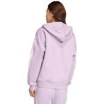 Womens adidas Essentials 3-Stripes Full-Zip Fleece Hoodie Purple JY3080 - Image 3