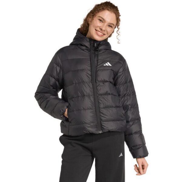 Womens adidas Essentials Climawarm Light Down Hoodie Jacket Black KC1580