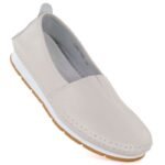 Womens beige leather slip-on shoes S.Barski LR61-7051 - Image 2
