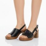 Womens black high-heeled sandals Potocki 54324 - Image 5