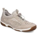 Womens comfortable openwork shoes, beige, Rieker 55960-60