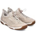 Womens comfortable openwork shoes, beige, Rieker 55960-60 - Image 4